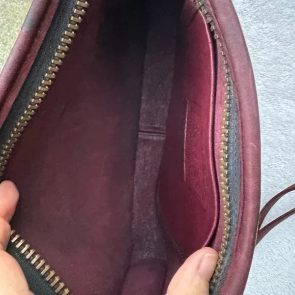 Auth Vintage Coach Burgundy Basic 9455 NYC Clutch Shoulder Bag - Picture 8 of 14